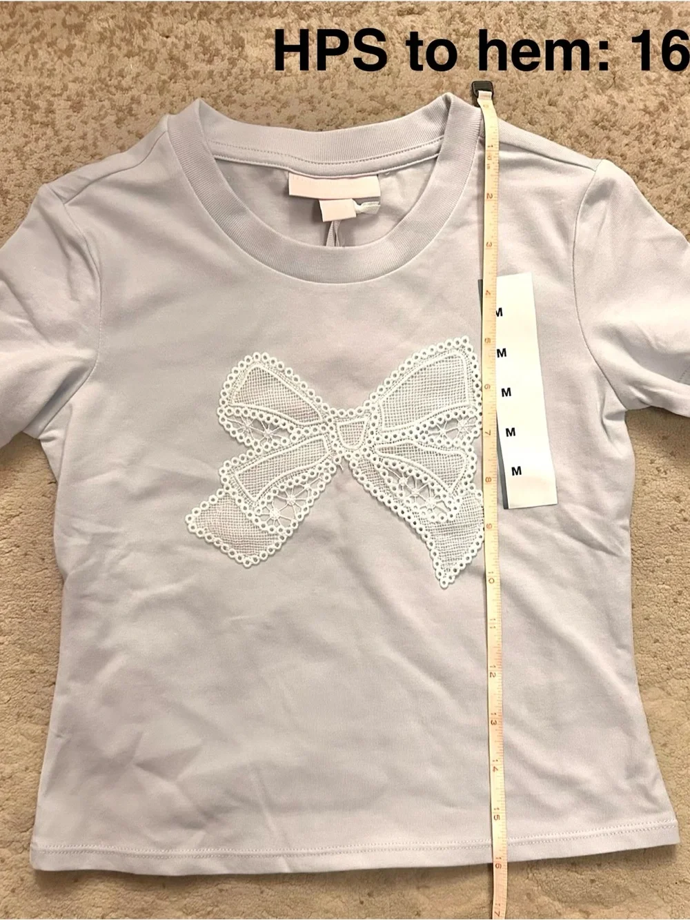 Love Shack Fancy x Target Girls Blue Maeve Applique Bow T-Shirt M